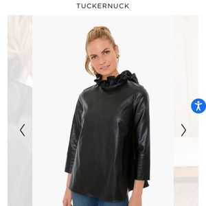 💕NWT, Tuckernuck faux leather black top